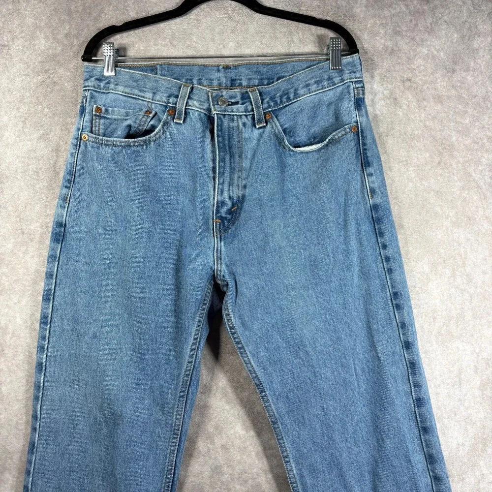 Levi's 505 Jeans Mens 34X34 Blue Medium Wash Denim Straight Leg Casual‎ Everyday